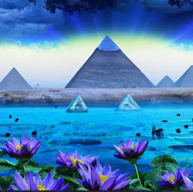 Tuy nhiên, hiện nay rất khó để tìm được hoa sen xanh ở Ai Cập. Việc xây dựng đập Aswan trên sông Nile được cho là đã phá hủy môi trường sống bản địa của loài cây này, dẫn đến việc nó được phân loại là loài bị đe dọa. Ảnh: @Spirit Visions.