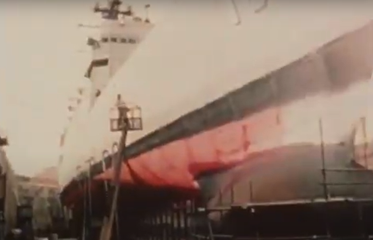 Khinh hạm bị buộc phải quay trở lại bến tàu, nơi người ta phát hiện ra rằng, hệ thống sonar của tàu có các vết cắt lớn dài 1,2 mét; bên trong tìm thấy những vết cắt nhỏ, cùng những chiếc răng lớn. Ảnh: @BFTV.