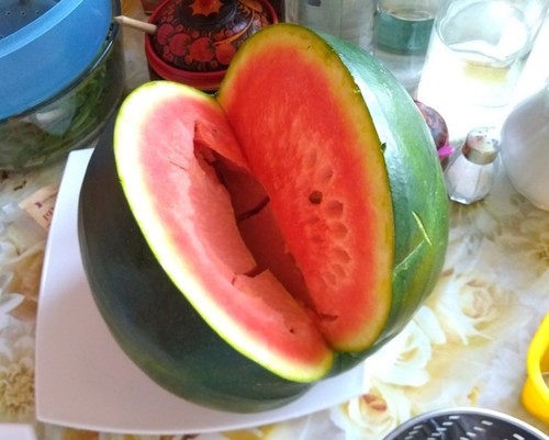 Ruột dưa xốp, rỗng. Ruột dưa xốp, rỗng là dấu hiệu dưa chín quá mức hoặc chứa hormone tăng trưởng. Dù vì lý do gì, tốt nhất không nên ăn chúng. Trường hợp dưa chín quá sẽ có vị đắng. Trong khi đó, dưa chứa hormone tăng trưởng sẽ gây hại sức khỏe lâu dài.