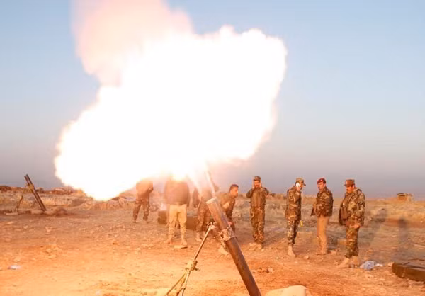 Hình ảnh giao tranh trên chiến trường ở Mosul.