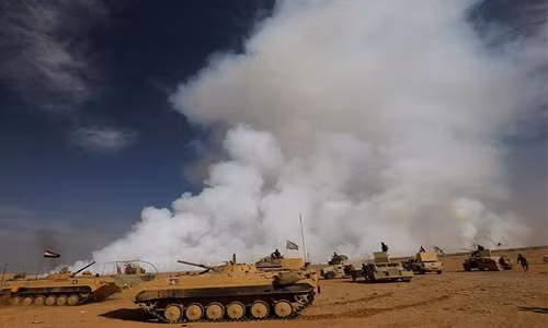 Theo Press TV, giao tranh ác liệt giữa các lực lượng an ninh Iraq và phiến quân IS đã diễn ra ở miền bắc Kirkuk và tỉnh Nineveh. Ảnh: FNA.