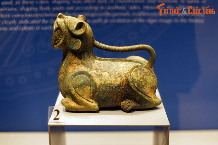 Đó là những chiếc bình có hình giống con hổ, được tạo hình rất sinh động với quai xách là cái đuôi uốn cong trên lưng.