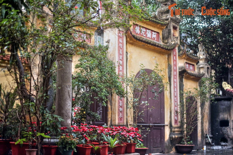 Có từ thời Hậu Lê, cột đá này nằm ở sân trước của ngôi chùa, cách cổng tam quan và con phố nhộn nhịp chỉ vài bước chân.