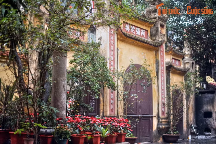 Có từ thời Hậu Lê, cột đá này nằm ở sân trước của ngôi chùa, cách cổng tam quan và con phố nhộn nhịp chỉ vài bước chân.