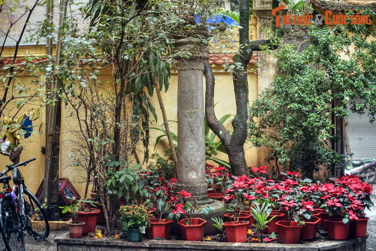 Thân cột là hình trụ tròn đường kính khoảng 30 cm. Giữa thân xưa có khắc minh văn, nay đã phai mờ theo thời gian.