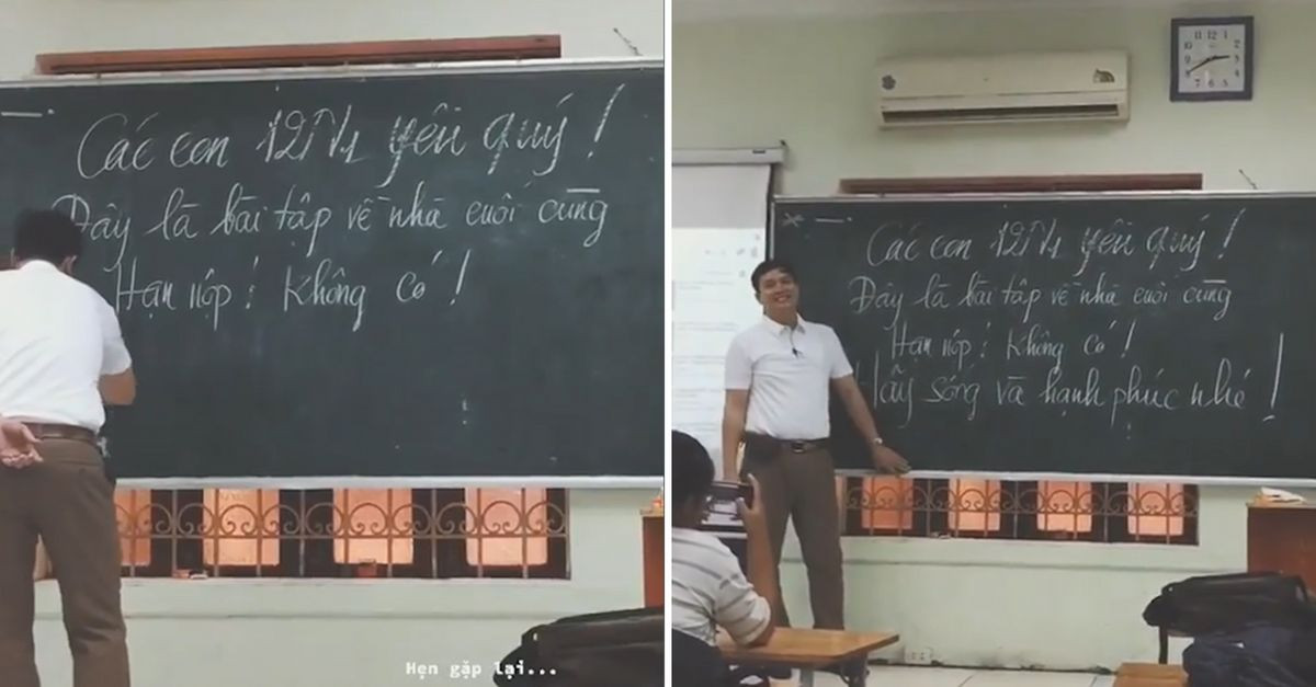 Không phải là những kiến thức về chuyên môn, mà thay vào đó, giáo viên này lại muốn các cô cậu học trò của mình phải thật sự hạnh phúc.