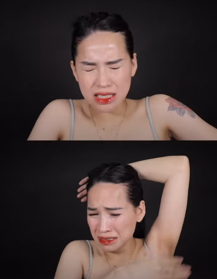 Nhân vật “bóc phốt” không ai khác chính là Võ Hà Linh - YouTuber nổi tiếng cùng những màn review chân thật. Sau khi dùng sản phẩm của Trang Nemo đang “hot” trên mạng, Hà Linh nhận xét: “Đang thâm vừa, dùng xong thành thâm đen”.