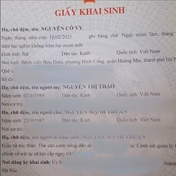 Cái tên độc đáo nhìn một lần là biết ngay cô bé này sinh ra ở giai đoạn nào.