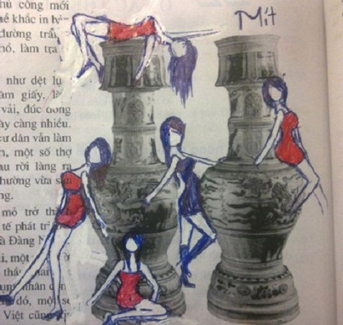 Từ hình ảnh có sẵn trong sách giáo khoa, với trí tưởng tượng phong phú và sự sáng tạo vô biên, các cô cậu học sinh đã chế ra nhiều tác phẩm hết sức thú vị.