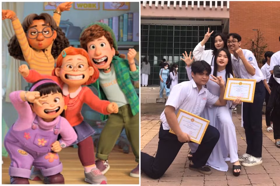 Check-in với giấy khen thế này thì nhóm bạn này quả là "độc nhất vô nhị". Ảnh: Phạm Đạt/Group Trường Người Ta