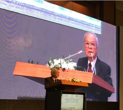 GS. TS Nguyễn Công Khanh, Chủ Tịch hội nhi khoa Việt Nam Phát biểu tại hội nghị.