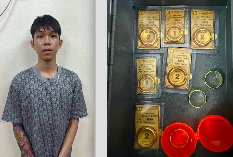 Bat nam thanh nien gay ra 3 vu cuop tiem vang o Ha Noi