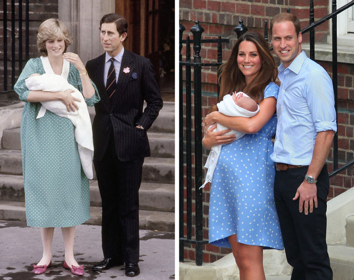 Vợ của Hoàng tử William là Công nương Kate cũng theo gương mẹ chồng khi sinh 2 hoàng tử George và 1 công chúa tại bệnh viện trên. Mời độc giả xem video: Bốn thế hệ Hoàng gia Anh cùng chụp ảnh sau 120 năm