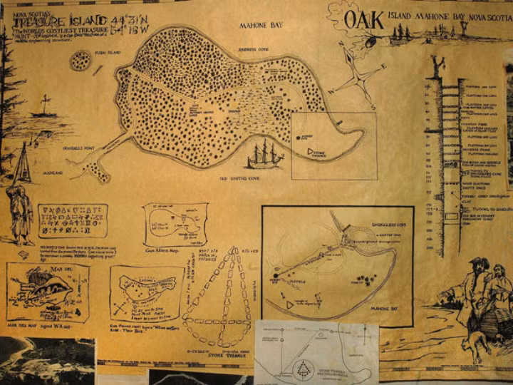 Lời nguyền này bắt nguồn từ việc kho báu trên đảo Oak nằm ở ngoài khơi Nova Scotia, Canada còn được gọi là Money Pit (hố tiền). Vào những năm 1600, thuyền trưởng William Kidd - tên cướp biển khét tiếng thế giới - đã chôn giấu một kho báu cực giá trị trên đảo trước khi bị tử hình.