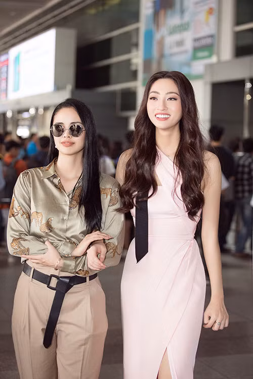  Hoa hậu Thế giới Megan Young khoe sắc bên Hoa hậu Lương Thùy Linh.