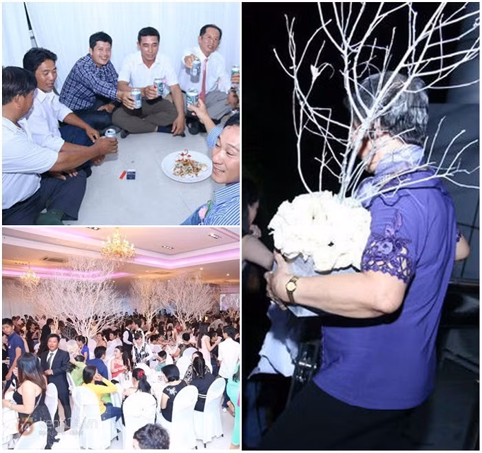 Khán giả vẫn nhớ chuyện thật như đùa từng xảy ra trong đám cưới Công Vinh - Thủy Tiên ở Kiên Giang cách đây 5 năm. Theo đó, vì số lượng khách mời "phát sinh" quá đông khiến khán phòng bị quá tải, lộn xộn. Nhiều khách phải đứng, ngồi xổm xung quanh các bàn tiệc; thậm chí phải lập thêm nhiều bàn tiệc tạm bợ để phục vụ người đến dự tiệc.