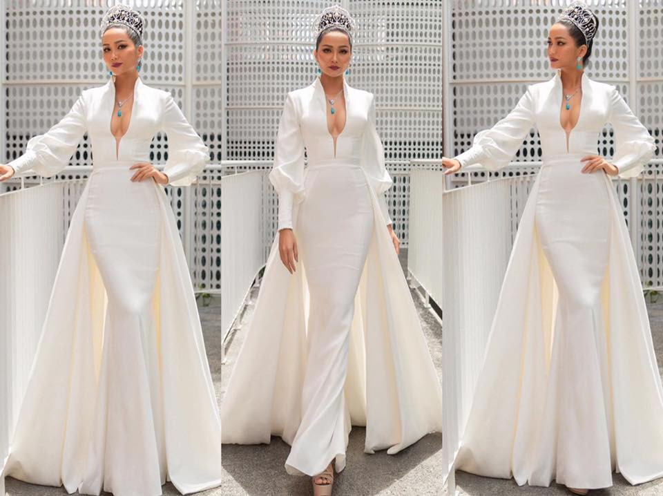 Trong thời gian đương kim Hoa hậu Hoàn vũ Việt Nam, H'hen Niê xuất hiện sang trọng trong những chiếc váy lộng lẫy, bắt mắt.