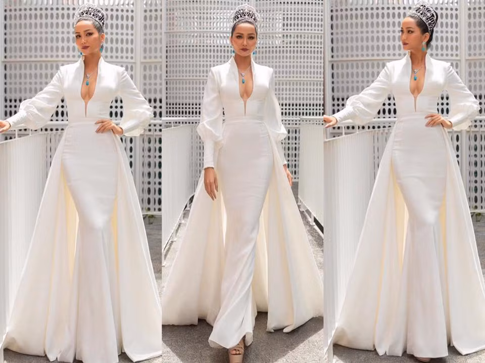 Trong thời gian đương kim Hoa hậu Hoàn vũ Việt Nam, H'hen Niê xuất hiện sang trọng trong những chiếc váy lộng lẫy, bắt mắt.