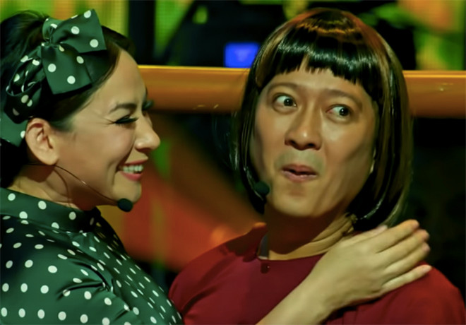 Trường Giang và Phi Nhung mang đến nhiều tiếng cười cho khán giả với những miếng hài duyên dáng.