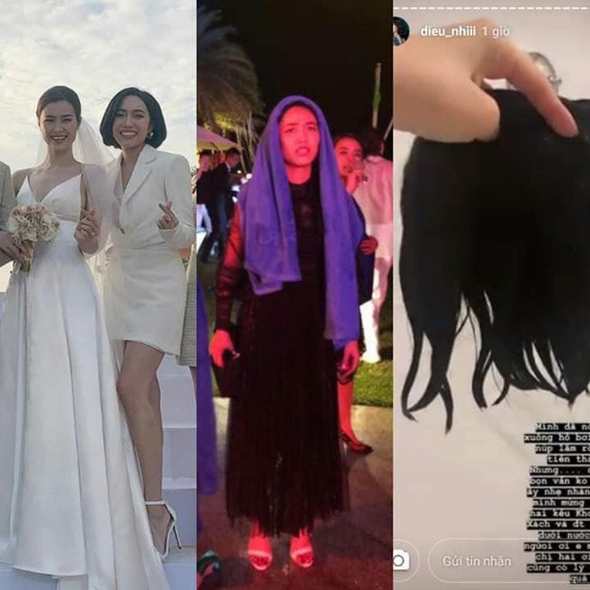 "Mình đã nói đừng xô mình xuống hồ bơi cả nhà ơi. Mình núp rồi, núp gần tàn tiệc thành công rồi. Nhưng... cô dâu cùng đồng bọn vẫn không tha cho tôi. Thế là anh Xìn dưới nước đón mình. Mọi người ơi, em muốn hòa mình lắm. Nhưng cái gì cũng có lý do, chị thấy hậu quả chưa?", Diệu Nhi chia sẻ.