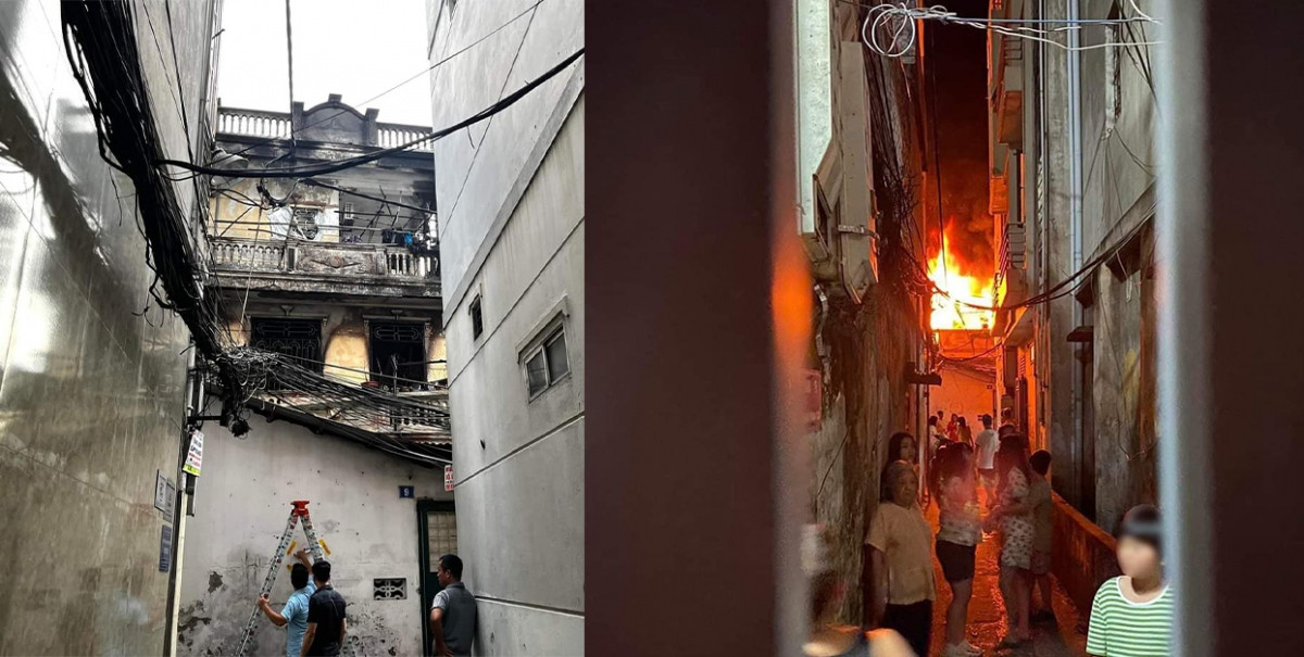 Cháy nhà dân trong ngõ sâu ở Hà Nội lúc rạng sáng Chay nha dan trong ngo sau o Ha Noi luc rang sang