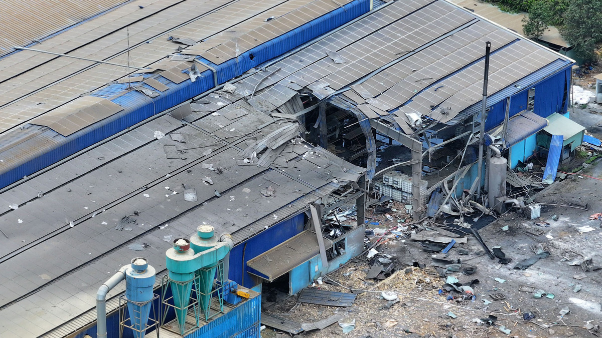 Nhìn từ trên cao có thể thấy sức tàn phá của vụ nổ.