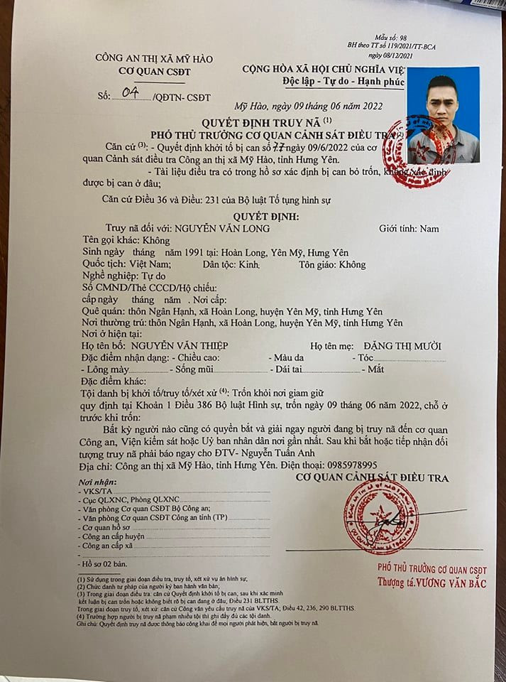 Đại diện Cục CSGT (Bộ Công an) cho biết Cục đã gửi thông báo về vụ việc trên cho lãnh đạo Phòng CSGT các tỉnh trên toàn quốc để phối hợp truy tìm, bắt giữ các bị can.