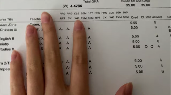 Ái nữ 2K sở hữu thành tích học tập “đỉnh chóp” với khả năng nói tiếng Anh lưu loát, bảng điểm đạt A các môn.