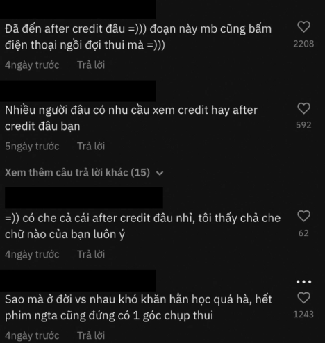 Tuy nhiên, những vị khách khác lại cảm thấy chuyện này rất bình thường và hoàn toàn không ảnh hưởng đến ai. Các bạn hầu hết đều đợi hết phim hoặc chiếu đến phần danh sách những người đóng góp cho phim mới chụp, chứ không phải chụp trong lúc phim đang diễn ra.