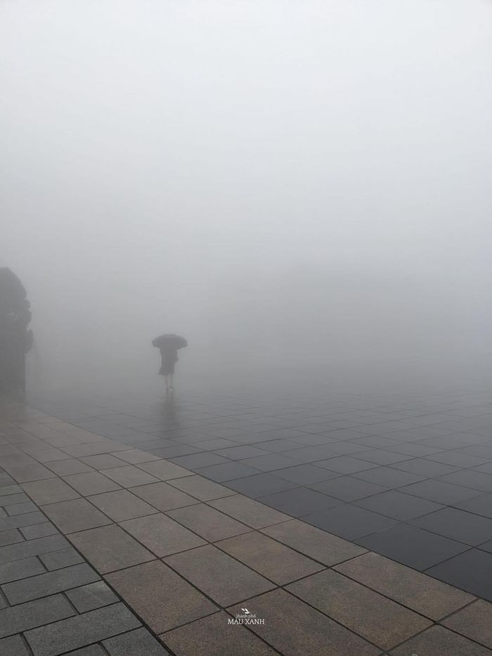 Theo bài đăng, khi lên đến đỉnh thay vì khung cảnh tuyệt đẹp, núi rừng mỹ lệ bày ra trước mắt thì cô và người nhà mình chỉ nhìn thấy được tầng tầng lớp lớp sương mù.