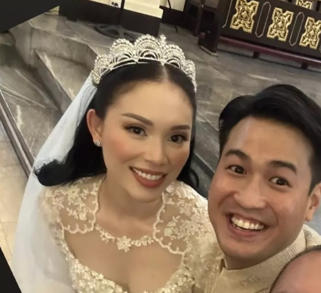 Linh Rin diện chiếc váy trắng như "công chúa" sánh đôi bên cạnh chú rể Phillip Nguyễn.