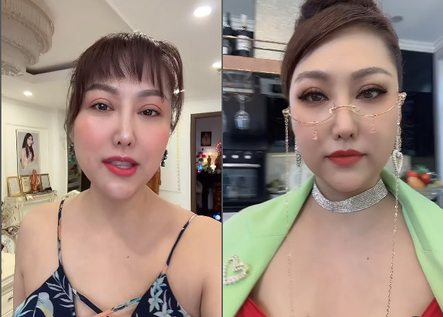 Dù make up kỹ càng, người đẹp sinh năm 1982 cũng không giấu được vẻ phì nhiêu.