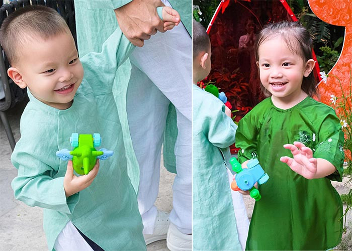 Hai bé Lisa - Leon sau khi chào đời thường xuyên xuất hiện trên trang cá nhân của mẹ và là cặp sao nhí nhận được nhiều sự quan tâm của khán giả trong Vbiz.