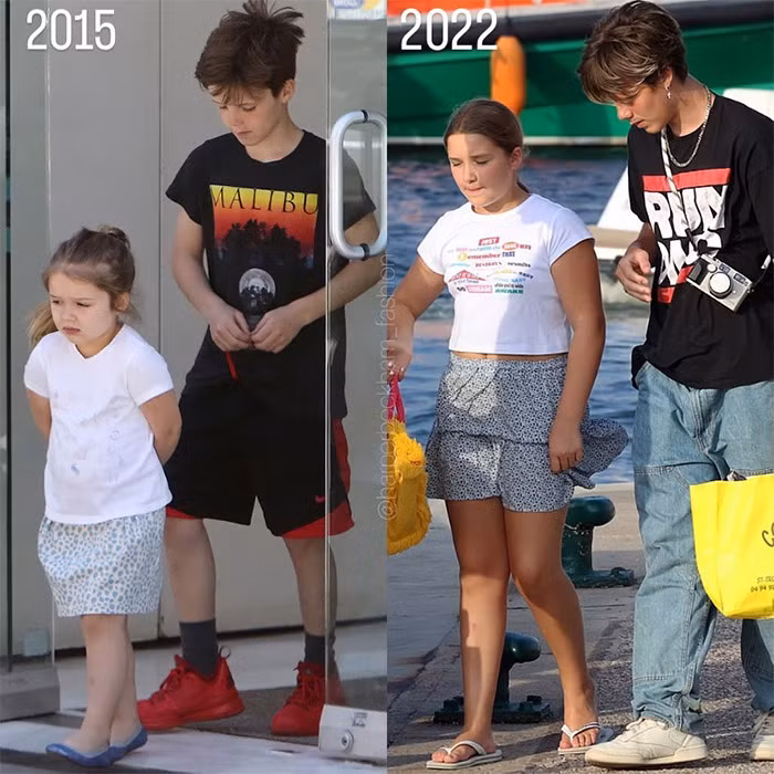 Cô bé Harper đáng yêu lúc 4 tuổi (trái) và khi 11 tuổi. (Ảnh: Instagram)