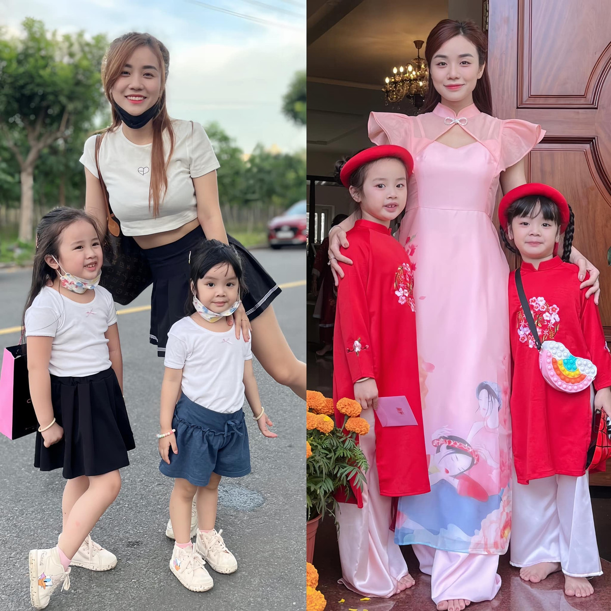 3 năm sau khi ly hôn với Hoài Lâm, Bảo Ngọc một mình nuôi hai con gái chung với chồng cũ. Bà mẹ đơn thân được khen khéo chăm con khi hai bé càng lớn càng xinh và ngoan ngoãn.