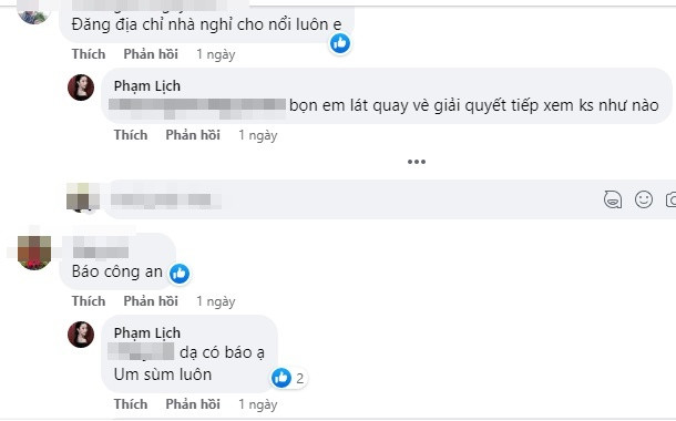Nữ ca sĩ cho biết sự việc diễn ra tại một khách sạn ở Gò Vấp (TP HCM) và khách lưu trú đã báo công an để giải quyết sự việc.