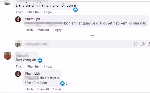 Nữ ca sĩ cho biết sự việc diễn ra tại một khách sạn ở Gò Vấp (TP HCM) và khách lưu trú đã báo công an để giải quyết sự việc.