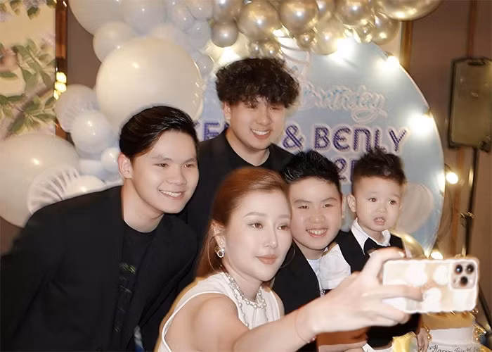 Mai Linh rất quý ba con trai riêng của Bằng Kiều, đặc biệt là bé Kenzi.