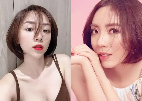 Khuôn mặt thon, cằm hơi dài, mũi cao, khuôn miệng tương đồng nên dù để kiểu tóc nào, trông Tóc Tiên và Thu Trang đều y hệt. (Ảnh: Vietnamnet)