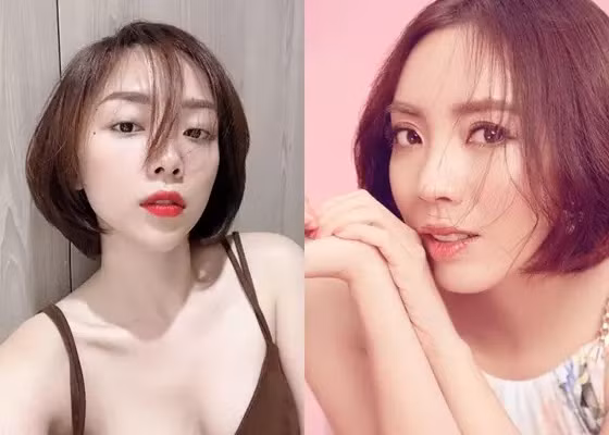 Khuôn mặt thon, cằm hơi dài, mũi cao, khuôn miệng tương đồng nên dù để kiểu tóc nào, trông Tóc Tiên và Thu Trang đều y hệt. (Ảnh: Vietnamnet)