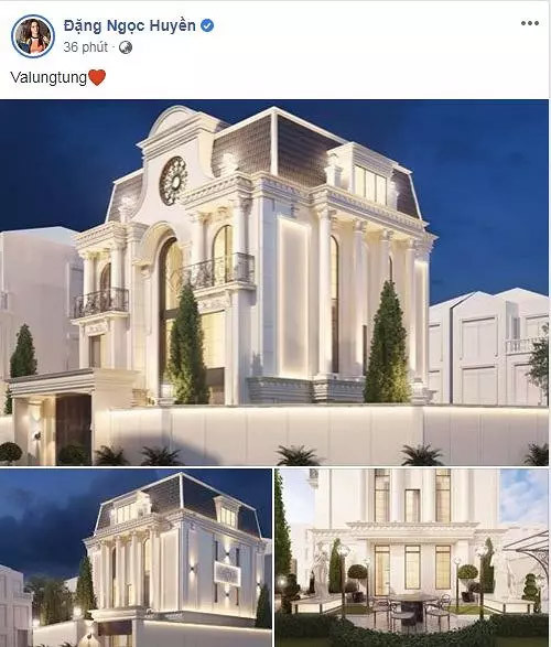 Cô cùng chồng và hai con đang sống trong căn biệt thự rộng 1000m2. Chi phí xây dựng cùng nội thất ngôi nhà lên tới khoảng 100 tỷ đồng. (Ảnh: FBNV)