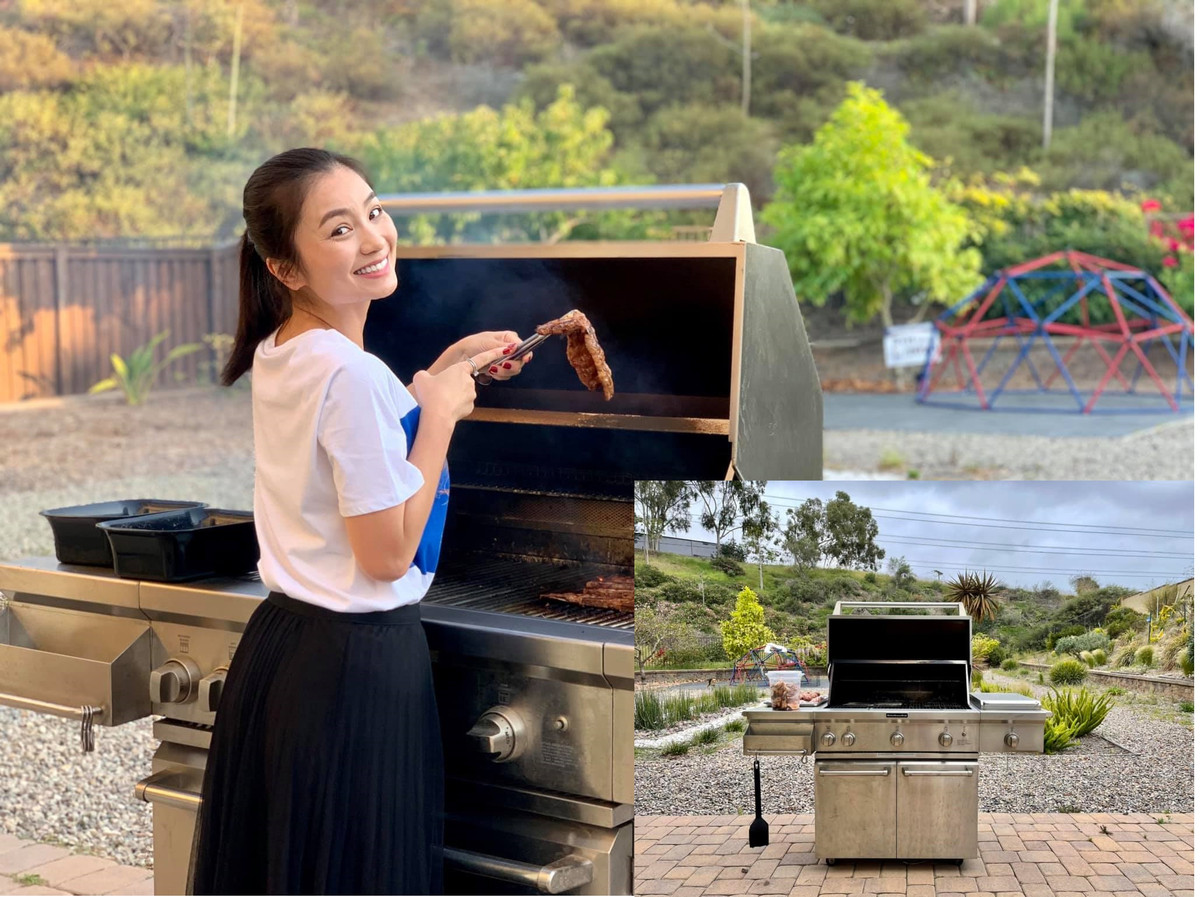 Diệu Hương thường xuyên chia sẻ cuộc sống ở Mỹ. Hồi đầu năm, gia đình cô đã chuyển đến ngôi nhà mới rộng rãi, khang trang hơn. Bên ngoài căn nhà có bể bơi và một khu vườn rộng rãi.