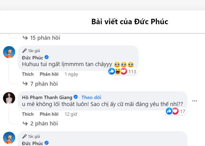 Đức Phúc còn dành nhiều bình luận khen tặng nữa cho Mỹ Tâm khi thấy cô quá trẻ đẹp.