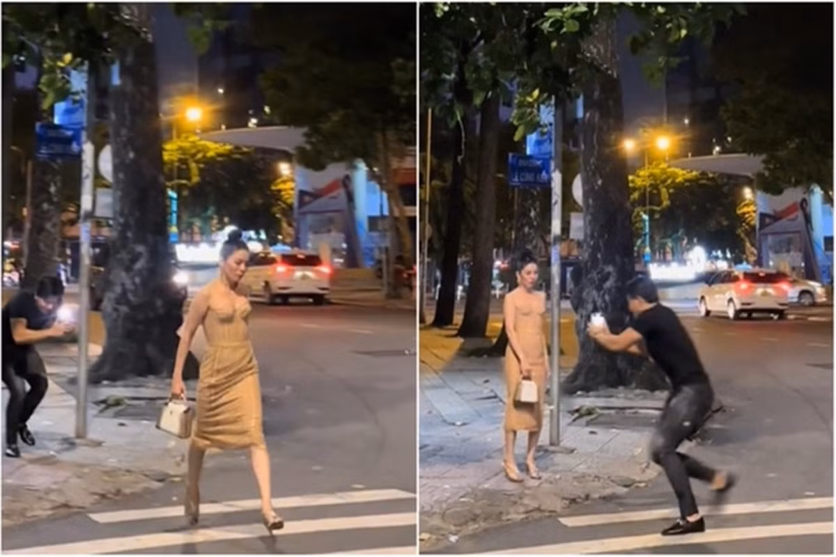 Mặc dù kém nữ ca sĩ 12 tuổi nhưng nam người mẫu luôn chiều chuộng và ga lăng với cô. Trên trang cá nhân của nữ ca sĩ mới đây còn khoe clip nam người mẫu nhiệt tình căn những góc chụp, góc quay đẹp cho người yêu khi hai người dạo phố. (Ảnh: Phụ Nữ Mới)