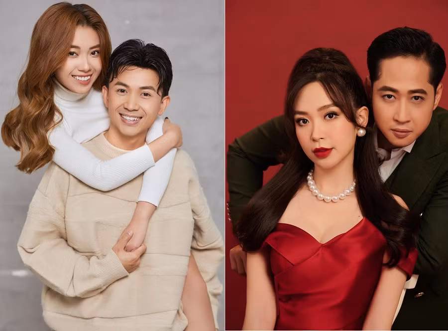 Hai nàng dâu trong phim "Dưới bóng cây hạnh phúc" có nhiều sự khác biệt là thế, nhưng ngoài đời lại có khá nhiều điểm tương đồng. Hai người vợ của Mạnh Hưng và Anh Vũ trong phim đều sở hữu nhan sắc trẻ trung, xinh đẹp.