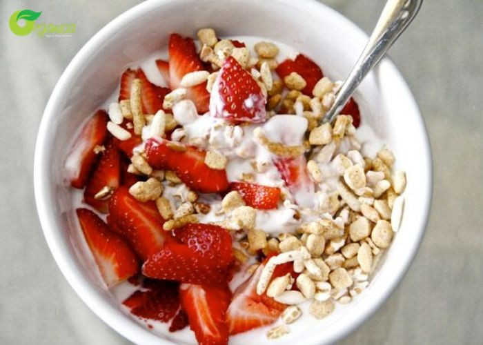 Sữa chua kết hợp với yến mạch cũng là món ăn tốt cho hệ tiêu hóa, giúp đẹp da, hỗ trợ giảm cân hiệu quả.