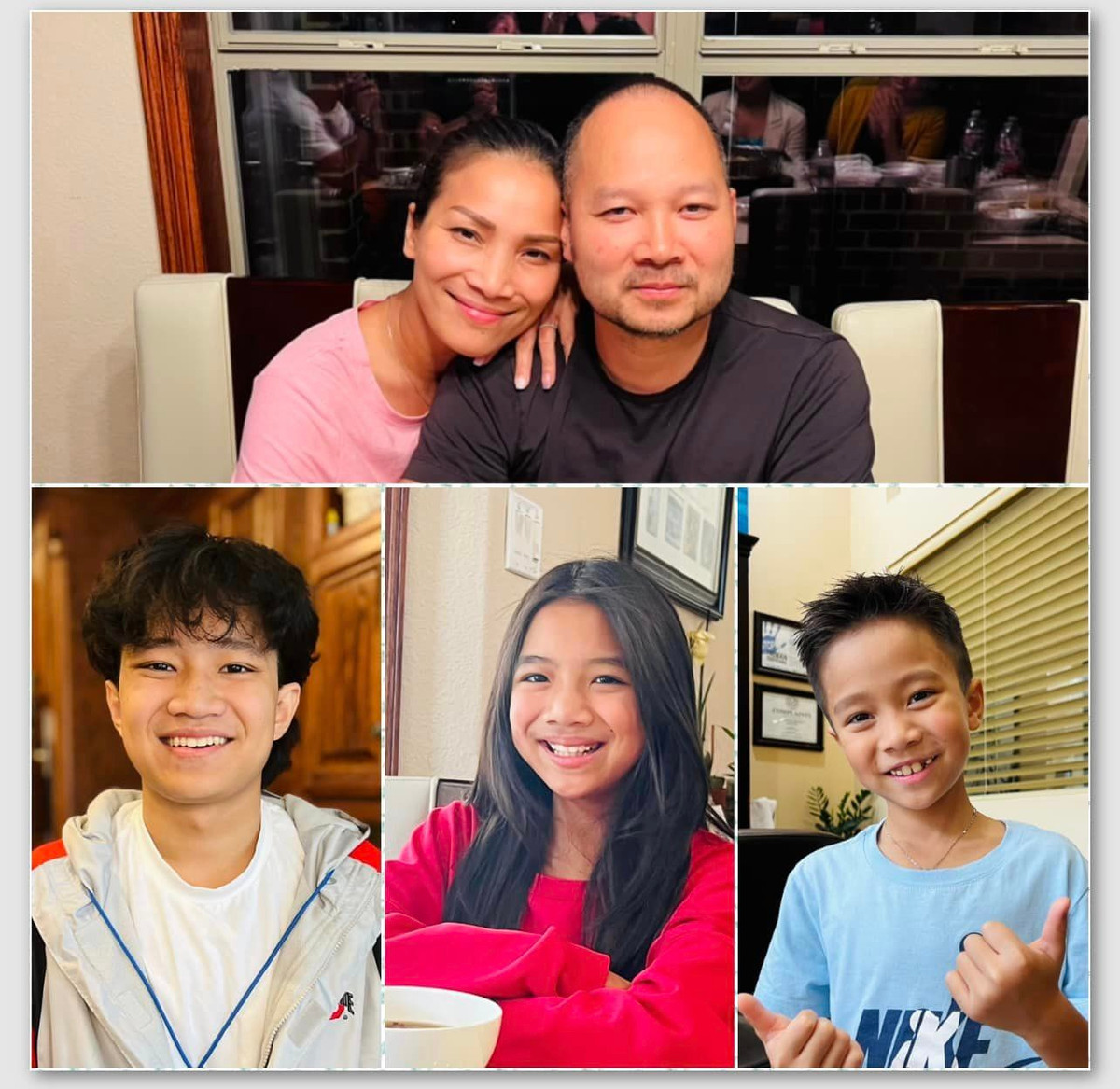 Sau 6 năm, ca sĩ Hồng Ngọc và chồng vẫn trẻ trung. Trong khi đó, các con của cặp đôi lớn bổng không nhận ra.