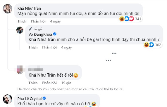 Nghi vấn cặp đôi "chị - em" hẹn hò tiếp tục dấy lên. Các fan gửi lời chúc mừng và mong cả hai sớm làm đám cưới. Tuy vậy, vẫn có người cho rằng hai người chỉ đang đùa vui mà thôi. Ca sĩ Pha Lê còn bình luận: "Khổ thân, bạn tui cứ vậy rồi chừng nào có bồ".
