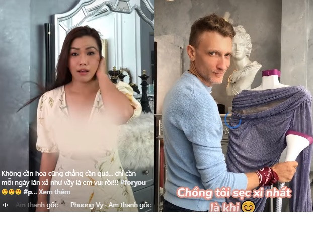 Gần đây, vợ chồng Phương Vy còn thường xuyên làm clip vui quanh cuộc sống hằng ngày.