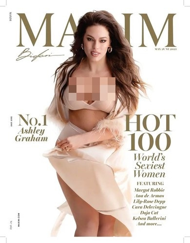  Người mẫu ngoại cỡ Ashley Graham vừa được ghi tên vào danh sách "Những phụ nữ quyến rũ nhất" do tạp chí Maxim bình chọn.